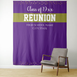 Purple and Gold Class Reunion Any Year Tapestry