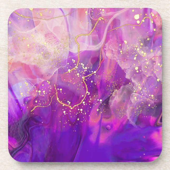 Purple and Gold Coaster Set (Front)
