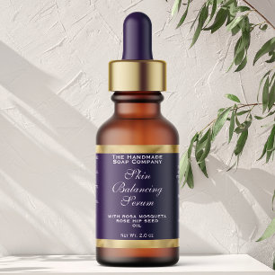 Purple and Gold Cosmetics Dropper Bottle Label 