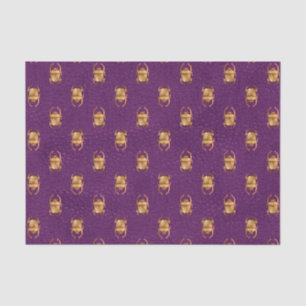 Purple and gold Egyptian scarab Tissue Paper