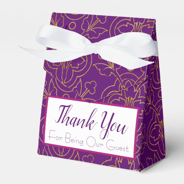 Purple and Gold Favor Box (Front Side)