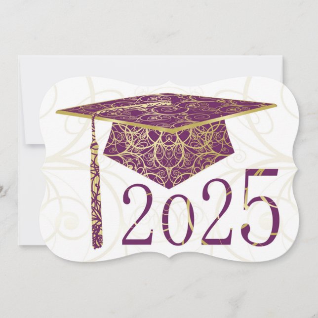 Purple and Gold Floral Cap 2025 Card (Front)