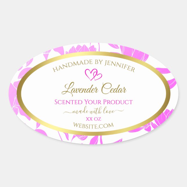 Purple and Gold Floral Product Packaging Labels (Front)