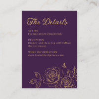 Purple and Gold Floral Quinceañera Details