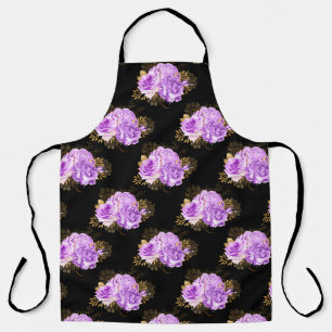 Purple and Gold Floral Series Design 18  Apron