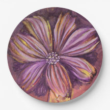 Purple And Gold Floral Watercolor Vibrant Bold