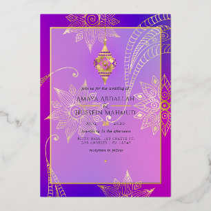 Purple and Gold Foil Arabian Wedding