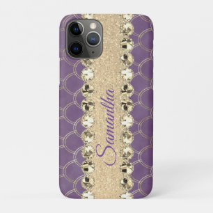 Purple and Gold Foil Diamond Bling        iPhone 11 Pro Case