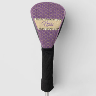 Purple and Gold Foil Diamond Bling               Golf Head Cover