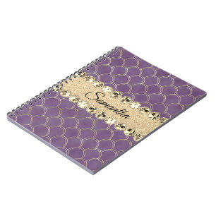 Purple and Gold Foil Diamond Bling   Notebook