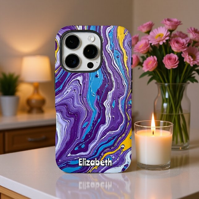Purple and Gold Geode Flow iPhone Case (Creator Uploaded)