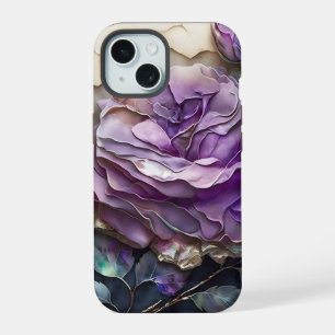Purple and Gold Giant Roses  iPhone 15 Case