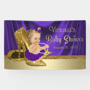 Purple and Gold Girl Baby Shower Banner