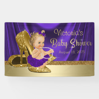 Purple and Gold Girl Baby Shower Banner