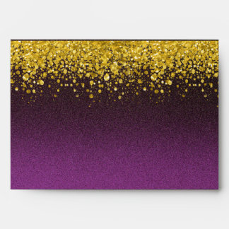 Purple and Gold Glitter Look Envelope