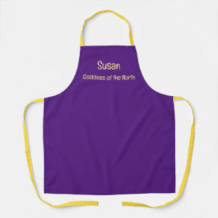 Purple and Gold Goddess of the North Custom Apron