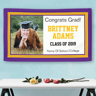 Purple and Gold Grad Photo Banner