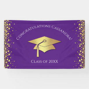 Purple and Gold Graduation Banner