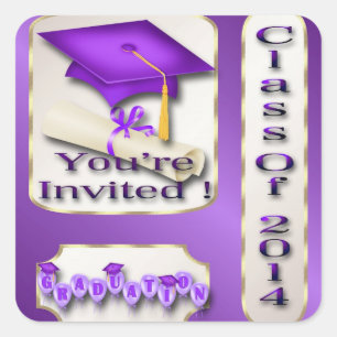 Purple and Gold Graduation envelope seal