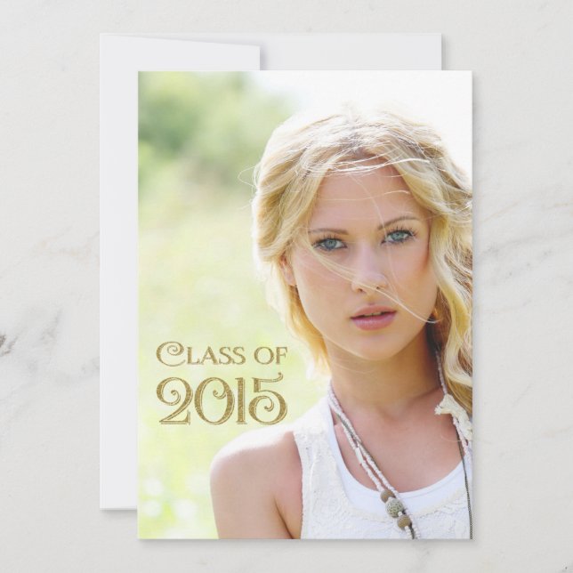 Purple and Gold Graduation Invitation (Front)