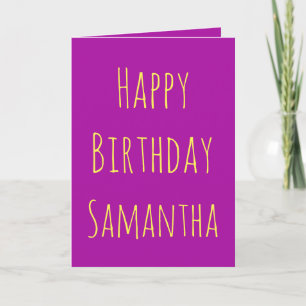Purple and Gold Happy Birthday  Holiday Card