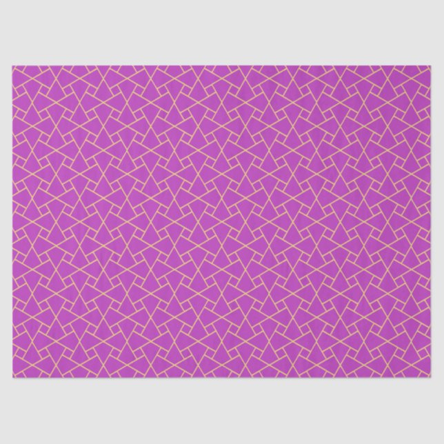 Purple and Gold Islamic Pattern Tissue Paper (Front)