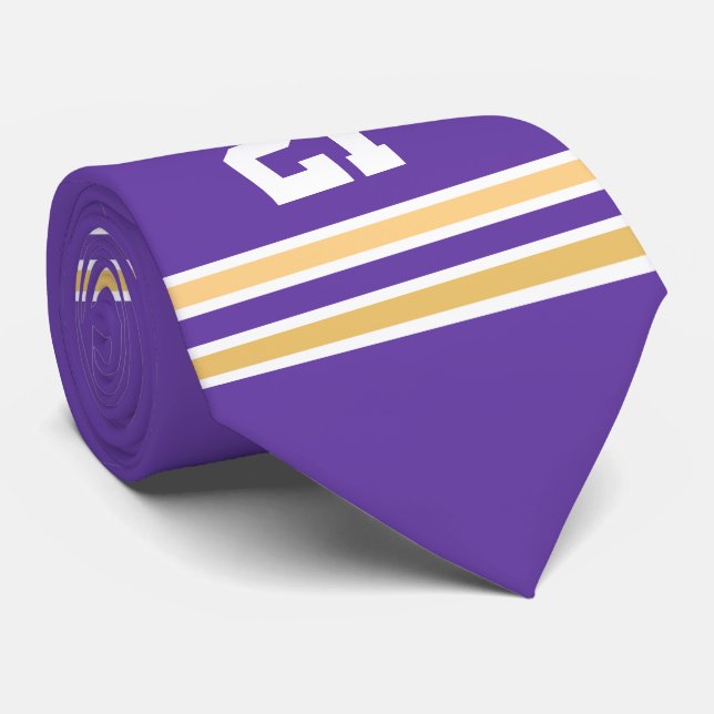 Purple and Gold Jersey Tie (Rolled)