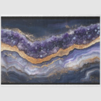 Purple and Gold Layered Geode Decoupage