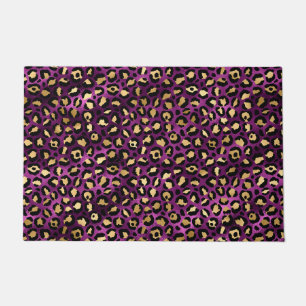 Purple and Gold Leopard Series Design 1 Doormat