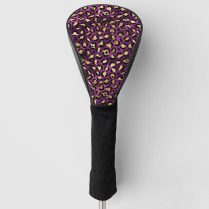 Purple and Gold Leopard Series Design 1 Golf Head Cover