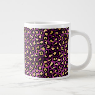 Purple and Gold Leopard Series Design 1 Large Coffee Mug