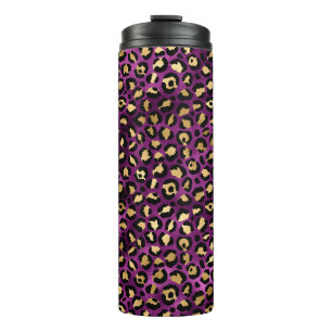 Purple and Gold Leopard Series Design 1 Thermal Tumbler