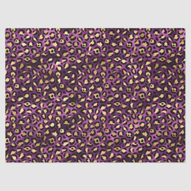 Purple and Gold Leopard Series Design 1 Tissue Paper (Front)