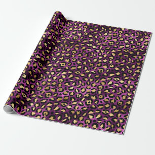 Purple and Gold Leopard Series Design 1 Wrapping Paper
