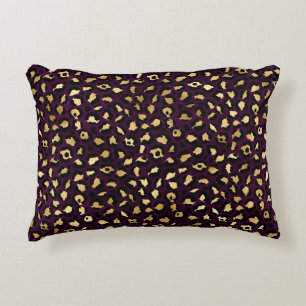 Purple and Gold Leopard Series Design 2 Decorative Cushion