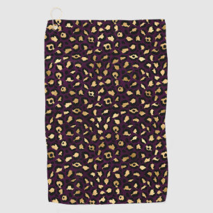 Purple and Gold Leopard Series Design 2 Golf Towel