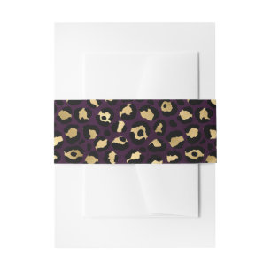 Purple and Gold Leopard Series Design 2 Invitation Belly Band