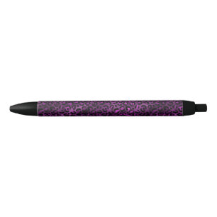 Purple and Gold Leopard Series Design 3 Black Ink Pen
