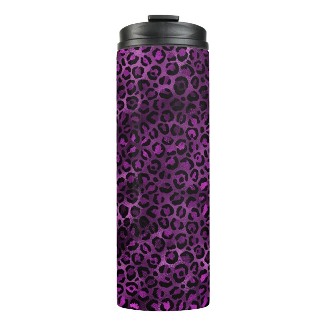 Purple and Gold Leopard Series Design 3 Thermal Tumbler (Front)