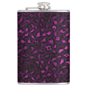 Purple and Gold Leopard Series Design 5 Hip Flask