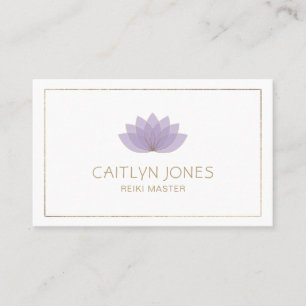 Purple And Gold Lotus Logo Yoga Reiki Business Card