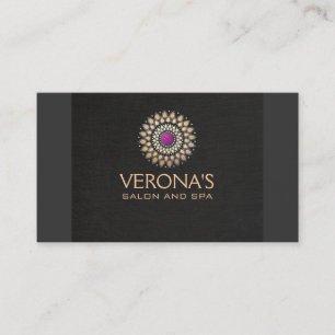 Purple and Gold Lotus Mandala Salon Spa Business Card
