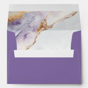 Purple And Gold Marble Envelope 