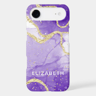 purple and gold marble glitter personalized