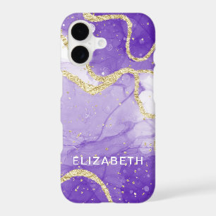 purple and gold marble glitter personalized