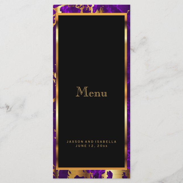Purple and Gold Marble - Menu (Front)