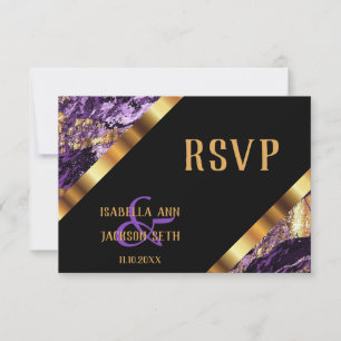 Purple and Gold Marble - RSVP