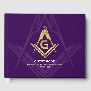 Purple and Gold Masonic Guest Book   Freemason