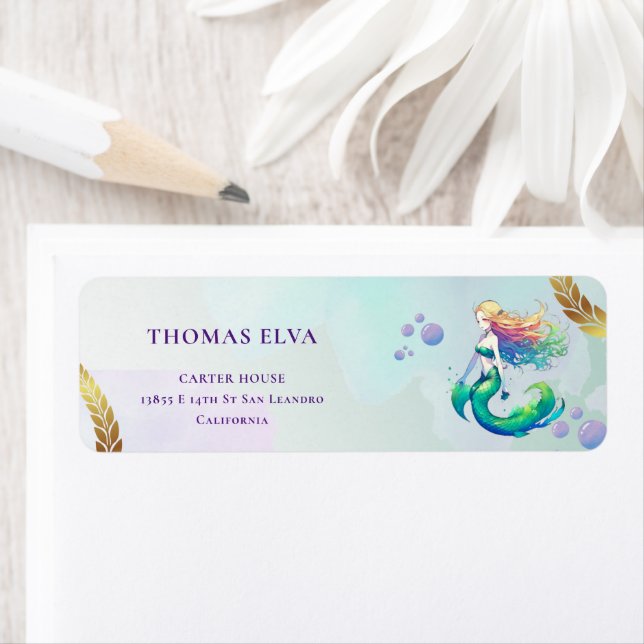 Purple and Gold Mermaid Birthday under the Sea (Insitu)