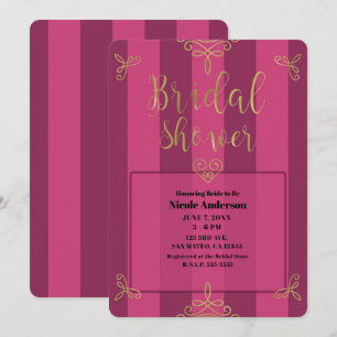 Purple and Gold Modern Glam Bridal Shower Invitation